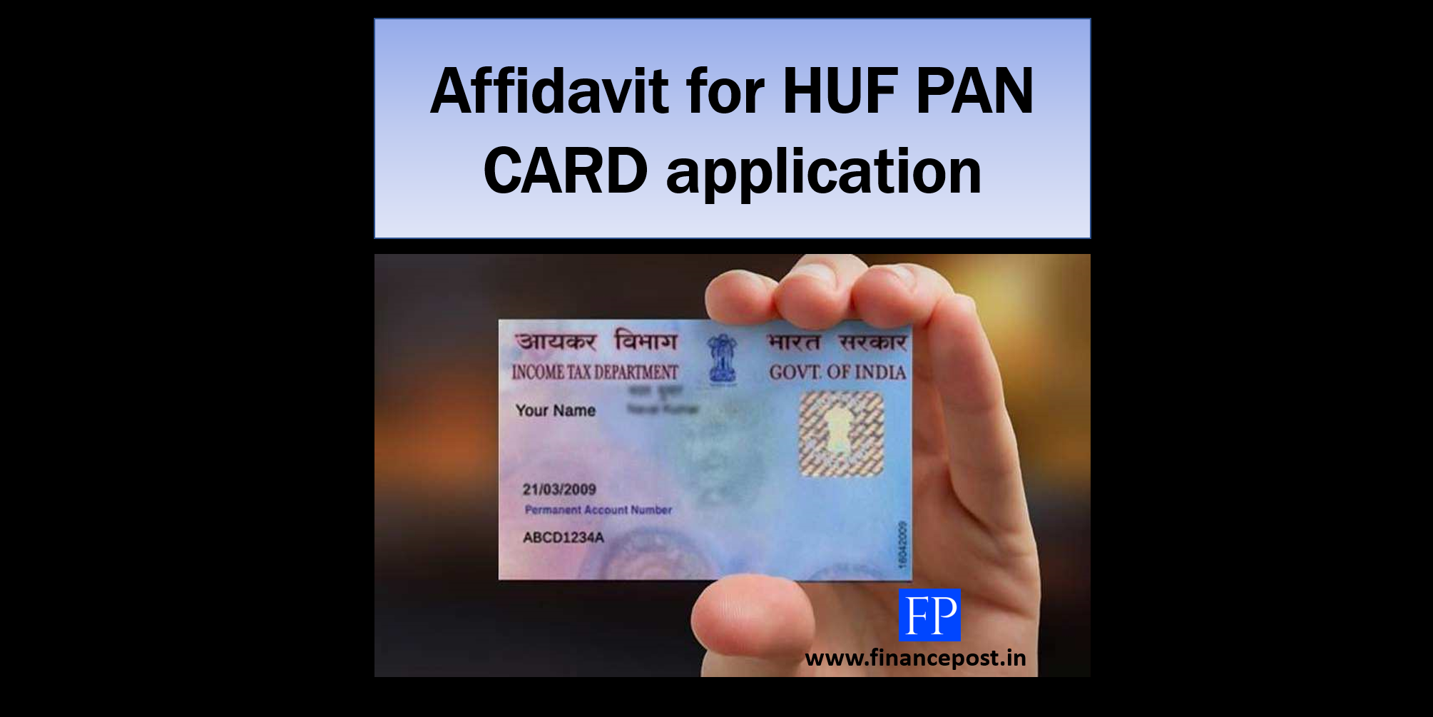 AFFIDAVIT for HUF PAN CARD application