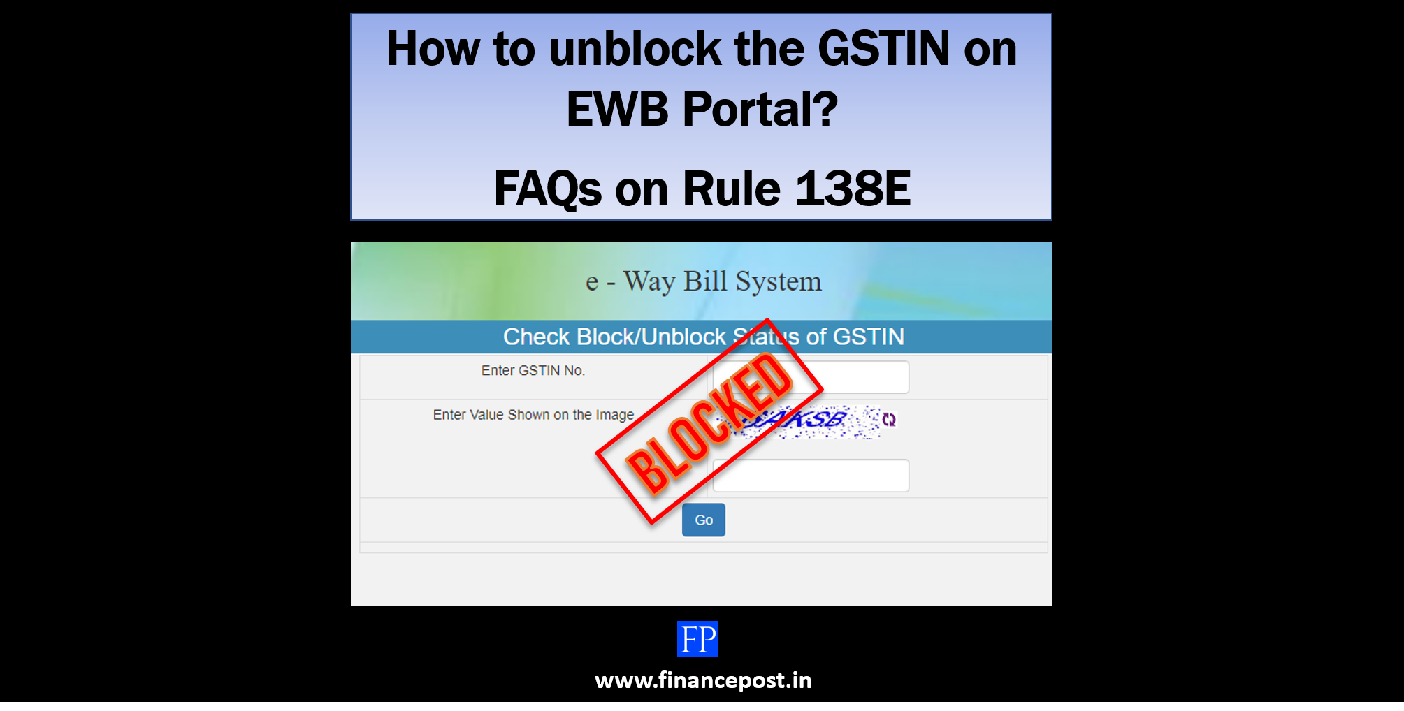 How to unblock the GSTIN on EWB Portal?