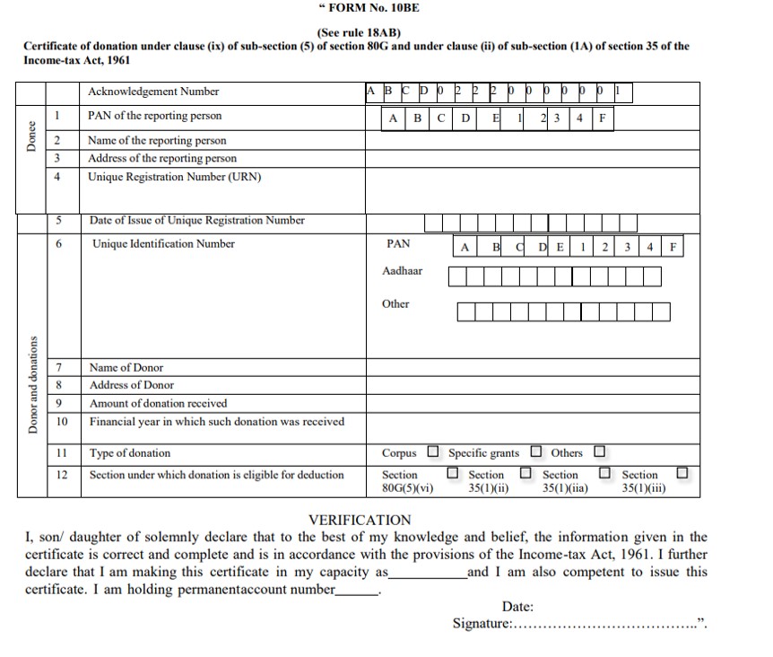 Form 10BD Statement Of Donation FinancePost